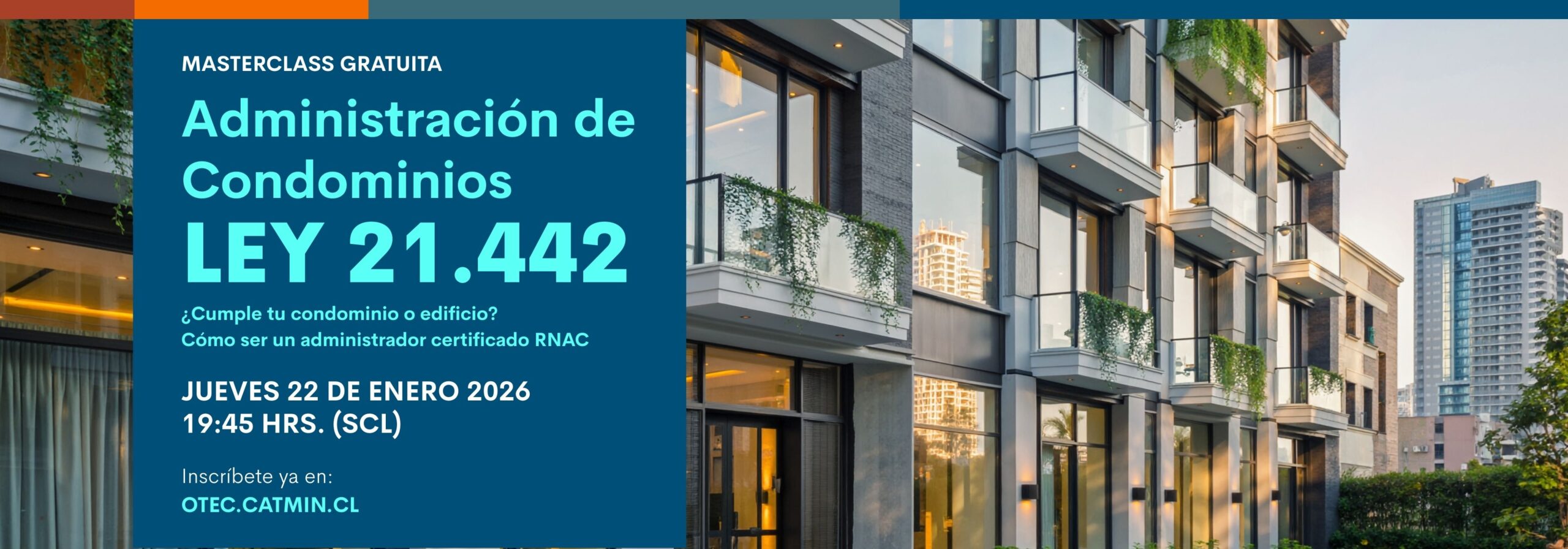 Masterclass 22 de enero 2026 sobre Administración de Condominios y edificios