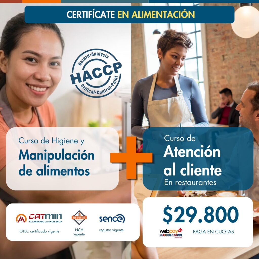 Pack Manipulación de alimentos (incluye HACCP) + Atención a clientes