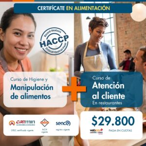 Pack Manipulación de alimentos (incluye HACCP) + Atención a clientes